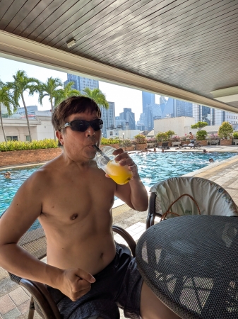 Poolside of a hotel in Bangkok